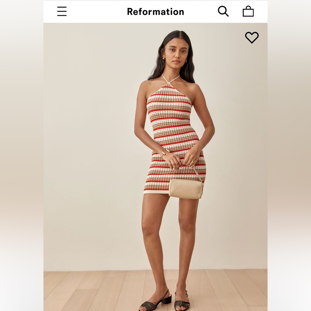 Reformation Martel Open Knit Mini Dress